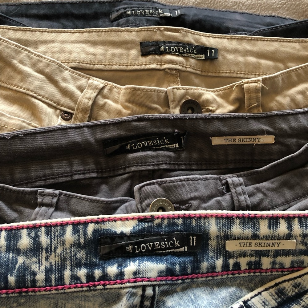 Lot of 4 skinny jeans Hot Topic Lovesick size 11 teen